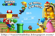 Invitacion de Super Mario Bross . Tarjetas de cumpleaños para . (super)