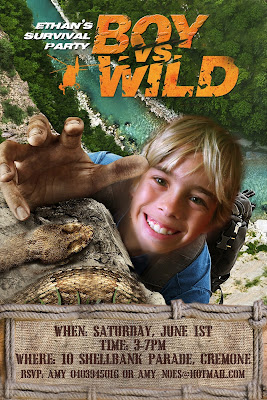 Boy Vs Wild Personalized Invitation (Bear Grylls) with photo