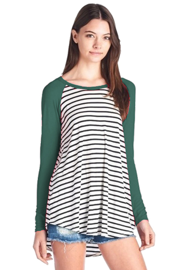 Green Striped full sleeve Tunic! Relationship 