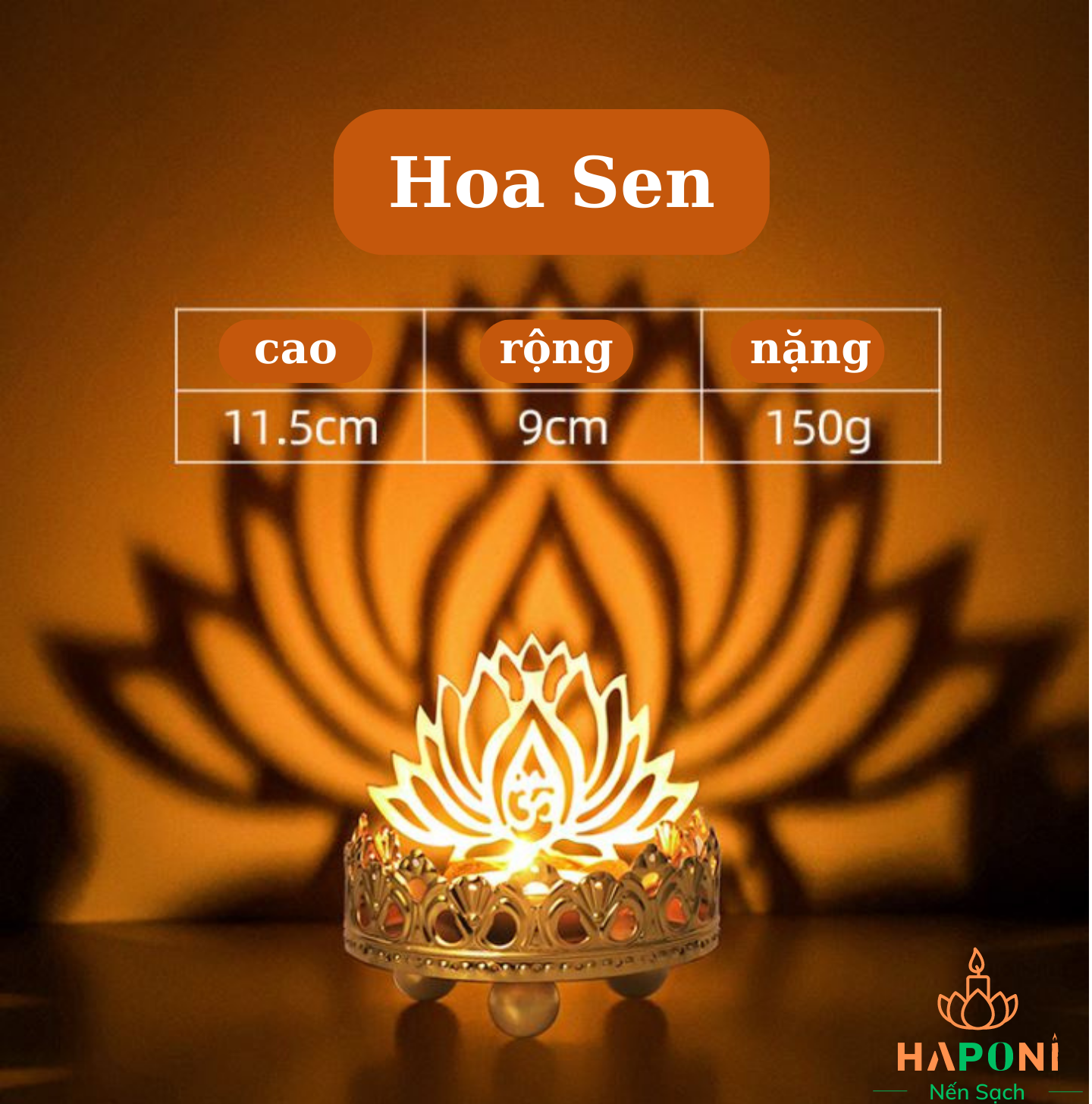 Đế nến tealight đế nến nghệ thuật HAPONI hình hoa sen