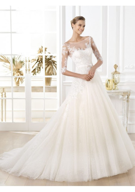 half sleeves wedding dress