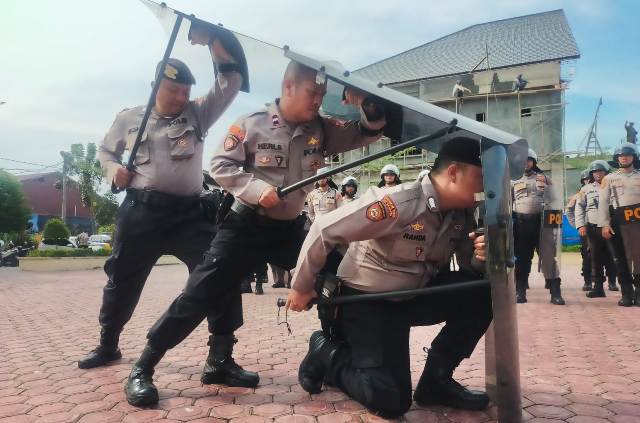 Tingkatkan Kemampuan Anggota, Satsamapta Polres Aceh Timur Gelar Latihan Dalmas