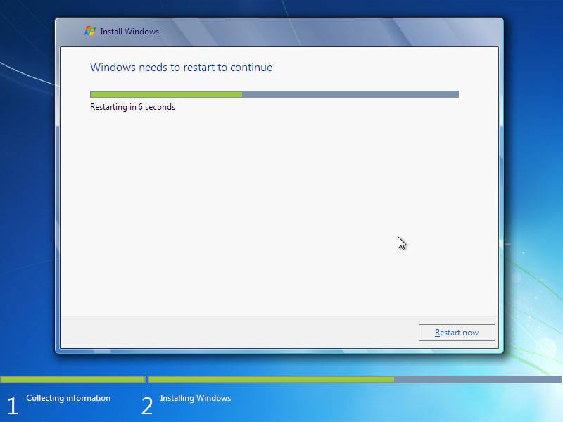 cara install windows 7 dengan flashdisk restart otomatis