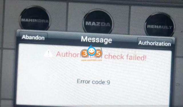 Autel IM608 Pro “Authorization check failed Error Code:9” Solution 2