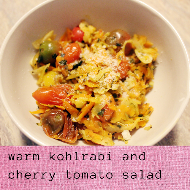 Warm Kohlrabi and Cherry Tomato Salad