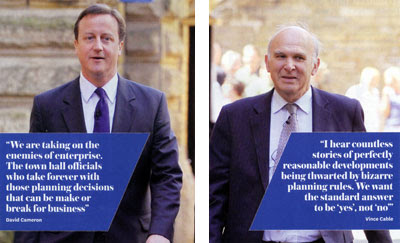 Cameron and Cable attack planning - courtesy of www.planningresource.co.uk