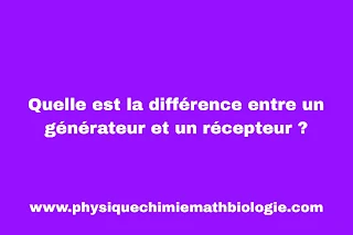 Quelle est la différence entre un générateur et un récepteur ?