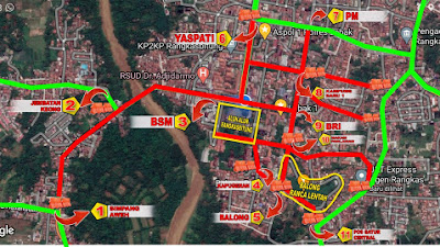 Malam Tahun Baru, Jalan Menuju Kota Rangkasbitung Ditutup Total