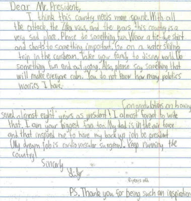 Cô bé 8 tuổi viết thư " tổng thống " Mỹ 