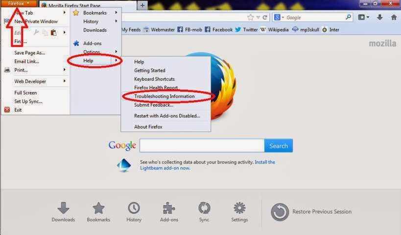 Cara Reset Firefox