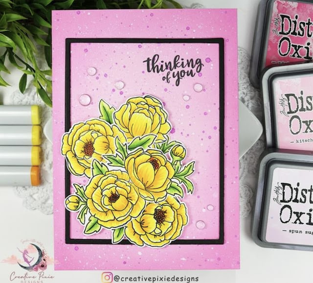 Fan Feature Week - Day 4 | Hand stamped Mugs by Donna at Creative Pixie Designs using Peony Blooms Stamp Set (retired) by Newton's Nook Designs #newtonsnook #handmade