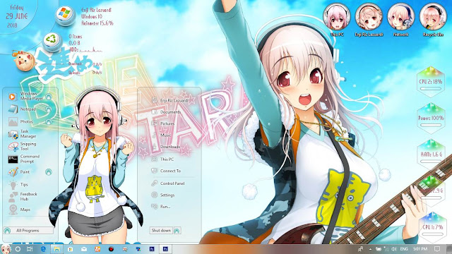 Windows 10 Ver. 1709 Theme Super Sonico by Enji Riz