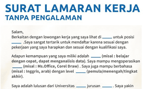 Contoh Surat Lamaran Kerja Tanpa Pengalaman