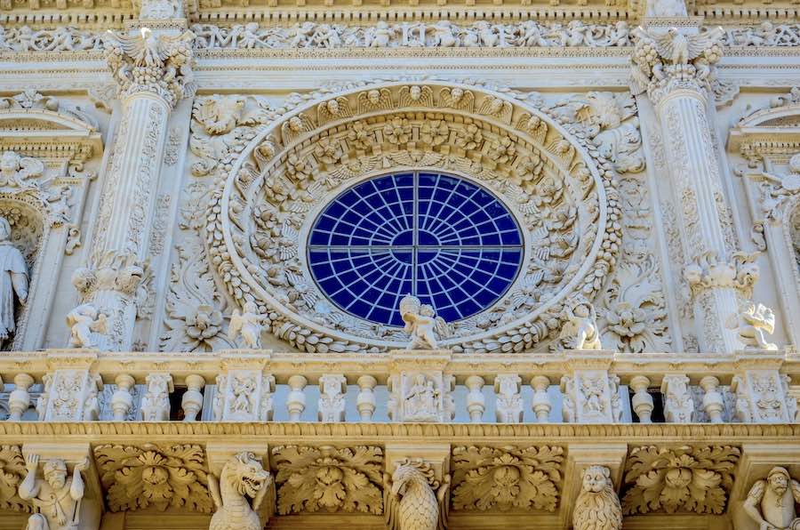 The rose window of the Santa Croce church in Lecce