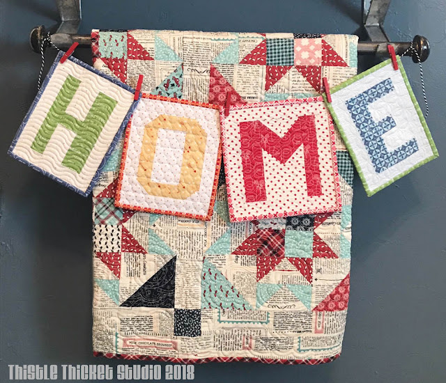 Home Mini Quilts Made By Thistle Thicket Studio. www.thistlethicketstudio.com