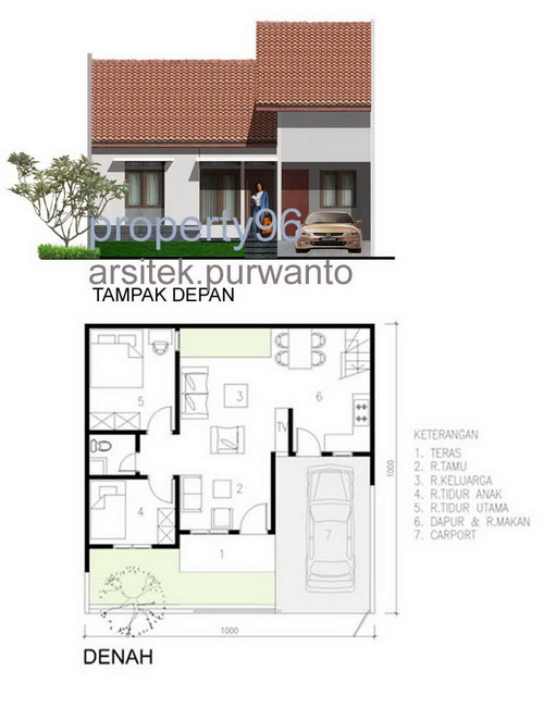 Gambar Denah Rumah Minimalis+Ukurannya  freewaremini