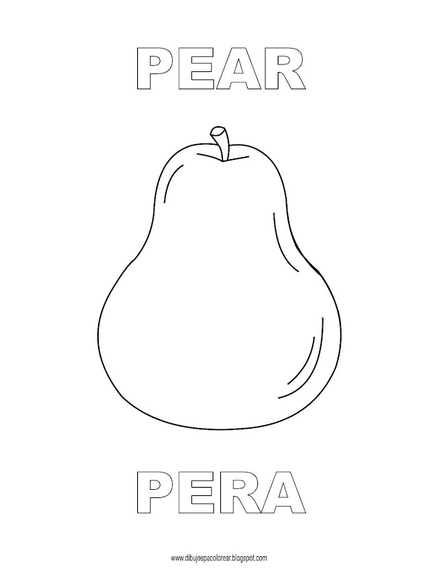 Dibujos Inglés - Español con P: Pear - Pera