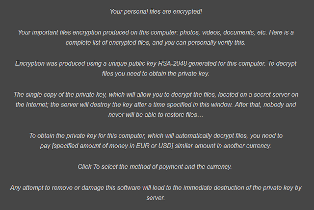 Cryptolocker Ransomware Ransom Note