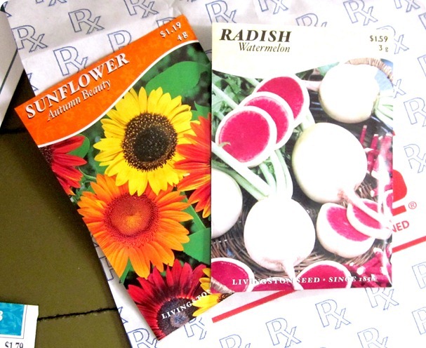 garden seeds and teacup tea towel 010