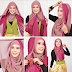 Cara Memakai Hijab Segi Empat Modern Dua Warna