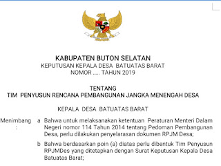 Keputusan Kepala Desa (KEPDES) Pengangkatan Sekretaris Desa TERBARU