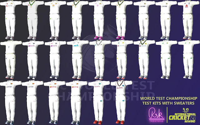 ICC World Test Championship 2021 Test Kits with Sweaters for EA Cricket 07