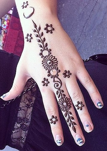 Latest Finger design mehndi for wedding.