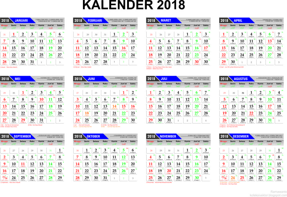 Template Kalender 2017