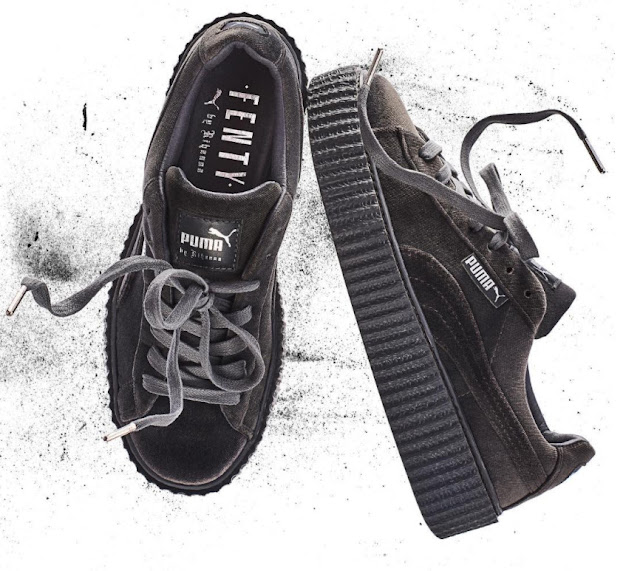 Puma Creeper Rihanna veludo Creeper grafite