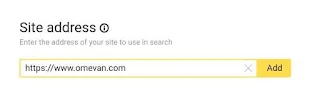 Add site address di yandex