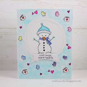 Snowman Card by November Guest Designer Gladys Marcelino | Frozen Friends Stamp set by Newton's Nook Designs #newtonsnook