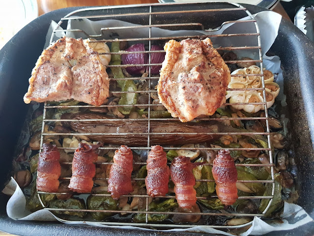 Porkchops, Bacon and Veggies