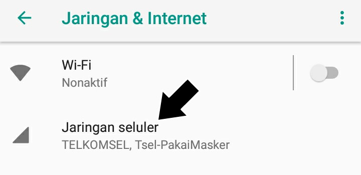 1. Buka pengaturan HP Android dan kemudian masuk bagian jaringan & internet.