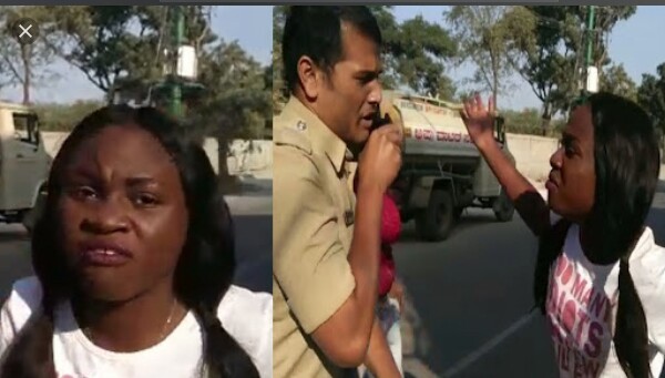 Video/Photos: Nigerian woman arrested for allegedly assaulting a policeman in India