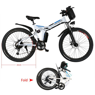 Ancheer Folding Electric Mountain Bike with Full Suspension, image, review features & specifications plus compare with Power Plus e-bikes