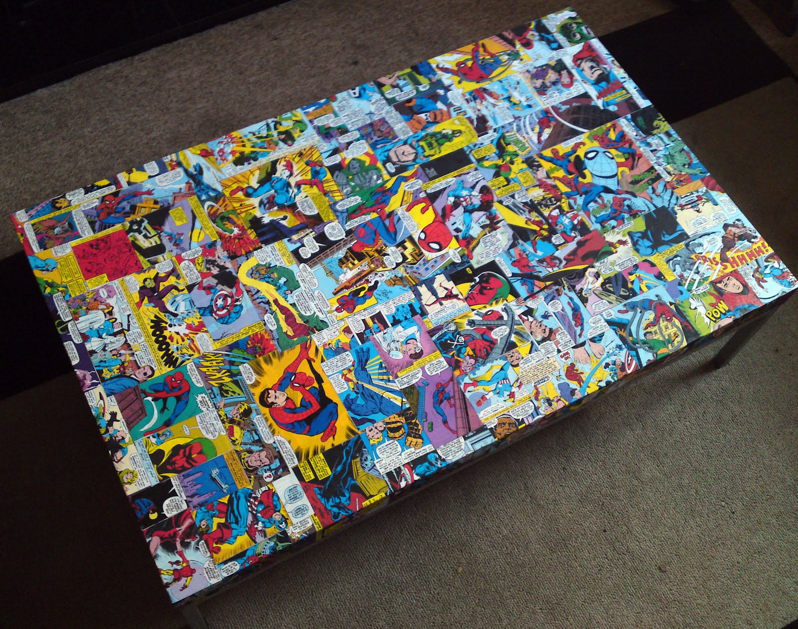 Comic Book Decoupage Table