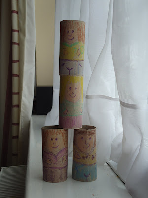 Toilet Roll People in a pyramid