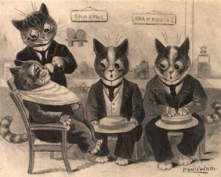 At the barber's - by Louis Wain