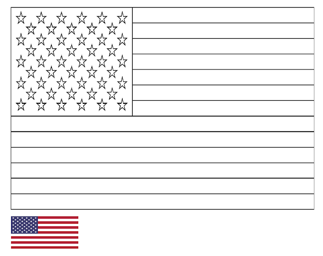 Download Coloring Page | Flag of United States | Drawing | Outline Vectors | Free Download | Printable