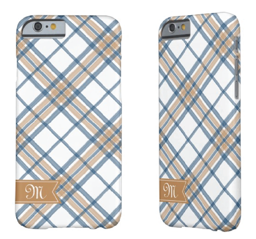 http://www.zazzle.com/navy_blue_and_caramel_plaid_monogram_iphone_6-256205318208813119?rf=238845468403532898