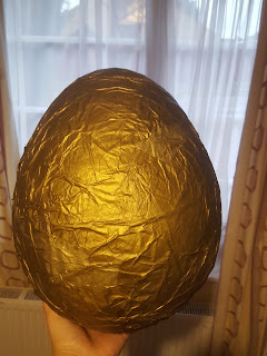 A GIANT Golden Egg for Jack made out of Paper Mache