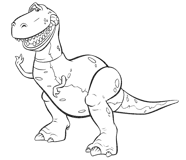REX THE DINOSAUR FROM TOY STORY COLORING IN REX THE DINOSAUR FROM TOY STORY COLORING IN