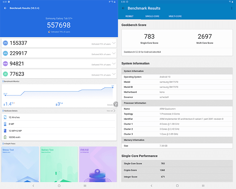 AnTuTu and GeekBench