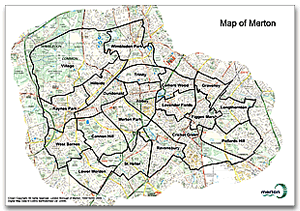 Merton Map Region Political