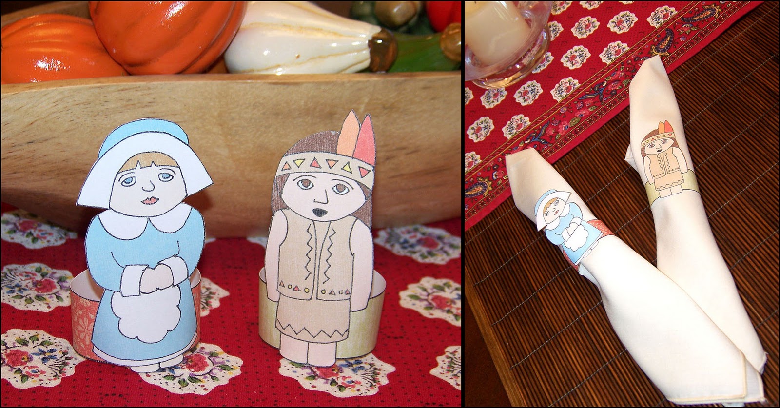 Download bnute productions: Free Printable Thanksgiving Napkin Rings and Finger Puppets