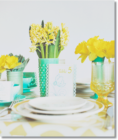 dukning påsk, dukning gul, dukning turkos, dukning gul och turkos, påskdukning gul och turkos, Yellow  Turquoise Table setting Easter, yellow table easter, turquoise table