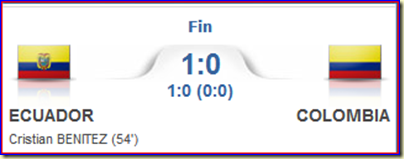 Ecuador 1-0 Colombia