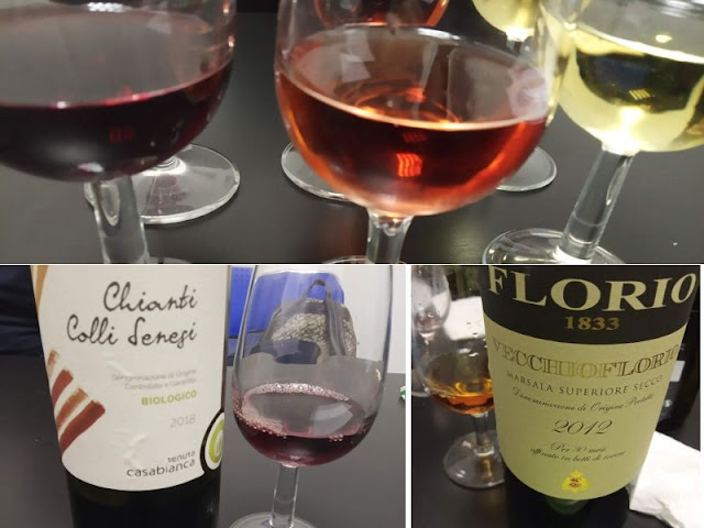 diversi vini degustati al corso