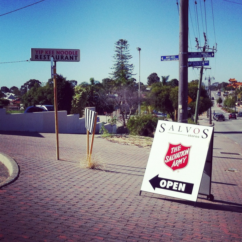 Maylands Salvos Op Shop Welcome Sign: You Got That At An Op Shop?!