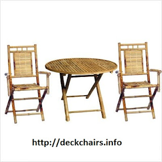 Cheap 3 Piece Bistro Set with Round Bamboo Table